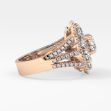 Round Halo & Split Shank Pave Lab Grown Diamond Engagement Ring