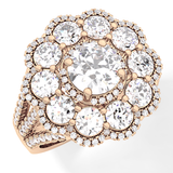 Round Halo & Split Shank Pave Lab Grown Diamond Engagement Ring