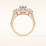 1.13 CT Round Shaped Cluster Moissanite Engagement Ring