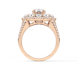 Round Halo & Split Shank Pave Lab Grown Diamond Engagement Ring