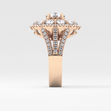 Round Halo & Split Shank Pave Lab Grown Diamond Engagement Ring