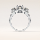 1.13 CT Round Shaped Cluster Moissanite Engagement Ring