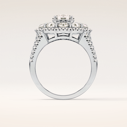 1.13 CT Round Shaped Cluster Moissanite Engagement Ring