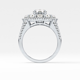 Round Halo & Split Shank Pave Lab Grown Diamond Engagement Ring
