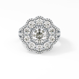 Round Halo & Split Shank Pave Lab Grown Diamond Engagement Ring