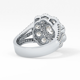 Round Halo & Split Shank Pave Lab Grown Diamond Engagement Ring