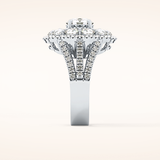 1.13 CT Round Shaped Cluster Moissanite Engagement Ring