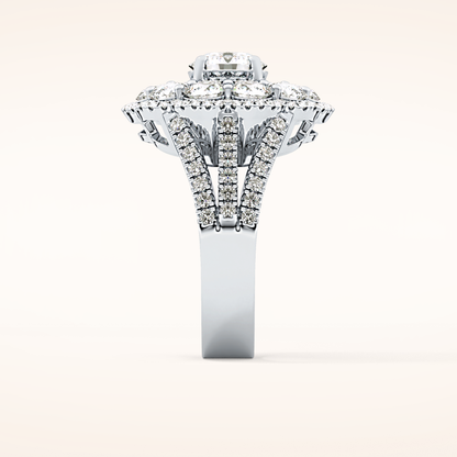 1.13 CT Round Shaped Cluster Moissanite Engagement Ring