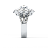Round Halo & Split Shank Pave Lab Grown Diamond Engagement Ring