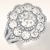 1.13 CT Round Shaped Cluster Moissanite Engagement Ring