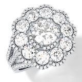 Round Halo & Split Shank Pave Lab Grown Diamond Engagement Ring