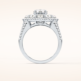 1.13 CT Round Shaped Cluster Moissanite Engagement Ring
