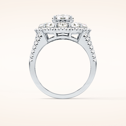 1.13 CT Round Shaped Cluster Moissanite Engagement Ring