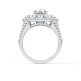 Round Halo & Split Shank Pave Lab Grown Diamond Engagement Ring
