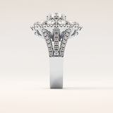 1.13 CT Round Shaped Cluster Moissanite Engagement Ring