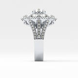 Round Halo & Split Shank Pave Lab Grown Diamond Engagement Ring