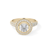 Round Halo & Pave Lab Grown Diamond Engagement Ring