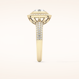 0.09 CT Round Shaped Halo & Pave Moissanite Engagement Ring