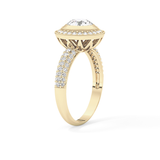 Round Halo & Pave Lab Grown Diamond Engagement Ring
