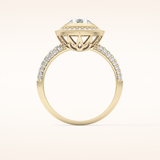 0.09 CT Round Shaped Halo & Pave Moissanite Engagement Ring