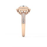 Round Halo & Pave Lab Grown Diamond Engagement Ring
