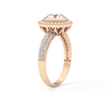 Round Halo & Pave Lab Grown Diamond Engagement Ring