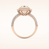 0.09 CT Round Shaped Halo & Pave Moissanite Engagement Ring