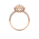 Round Halo & Pave Lab Grown Diamond Engagement Ring