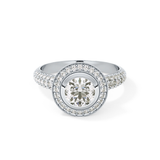 Round Halo & Pave Lab Grown Diamond Engagement Ring