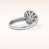 0.09 CT Round Shaped Halo & Pave Moissanite Engagement Ring