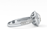 Round Halo & Pave Lab Grown Diamond Engagement Ring