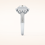 0.09 CT Round Shaped Halo & Pave Moissanite Engagement Ring
