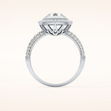 0.09 CT Round Shaped Halo & Pave Moissanite Engagement Ring