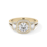 Round Cluster Lab Grown Diamond Engagement Ring