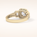 1.28 CT Round Shaped Cluster Moissanite Engagement Ring