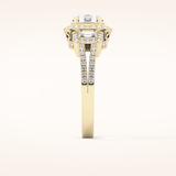 1.28 CT Round Shaped Cluster Moissanite Engagement Ring