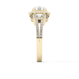 Round Cluster Lab Grown Diamond Engagement Ring