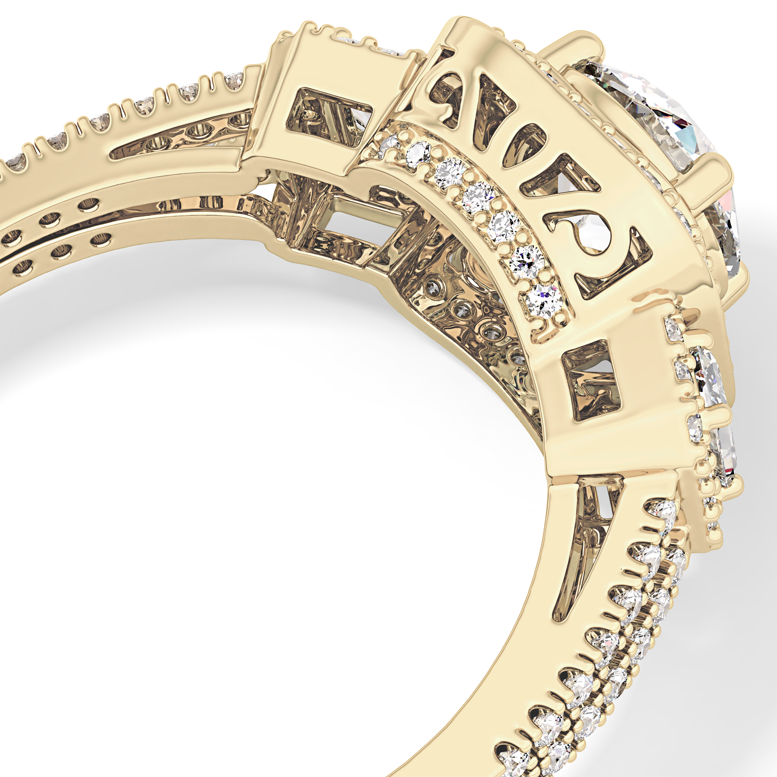 Round Cluster Lab Grown Diamond Engagement Ring
