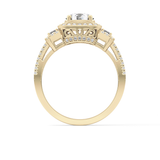 Round Cluster Lab Grown Diamond Engagement Ring
