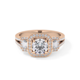 Round Cluster Lab Grown Diamond Engagement Ring