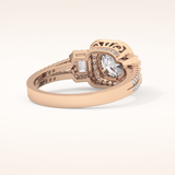1.28 CT Round Shaped Cluster Moissanite Engagement Ring