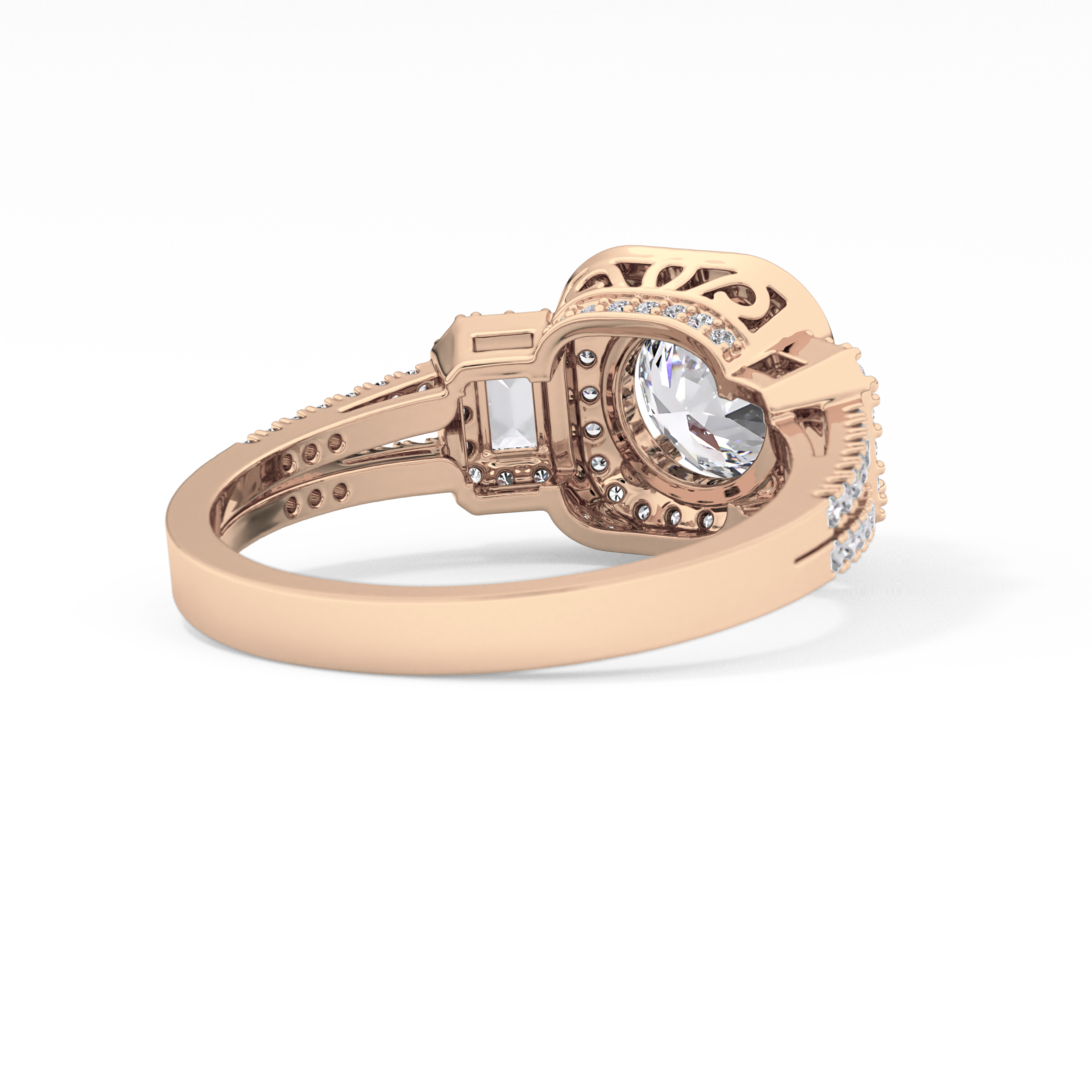 Round Cluster Lab Grown Diamond Engagement Ring