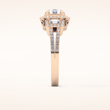 1.28 CT Round Shaped Cluster Moissanite Engagement Ring