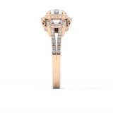 Round Cluster Lab Grown Diamond Engagement Ring