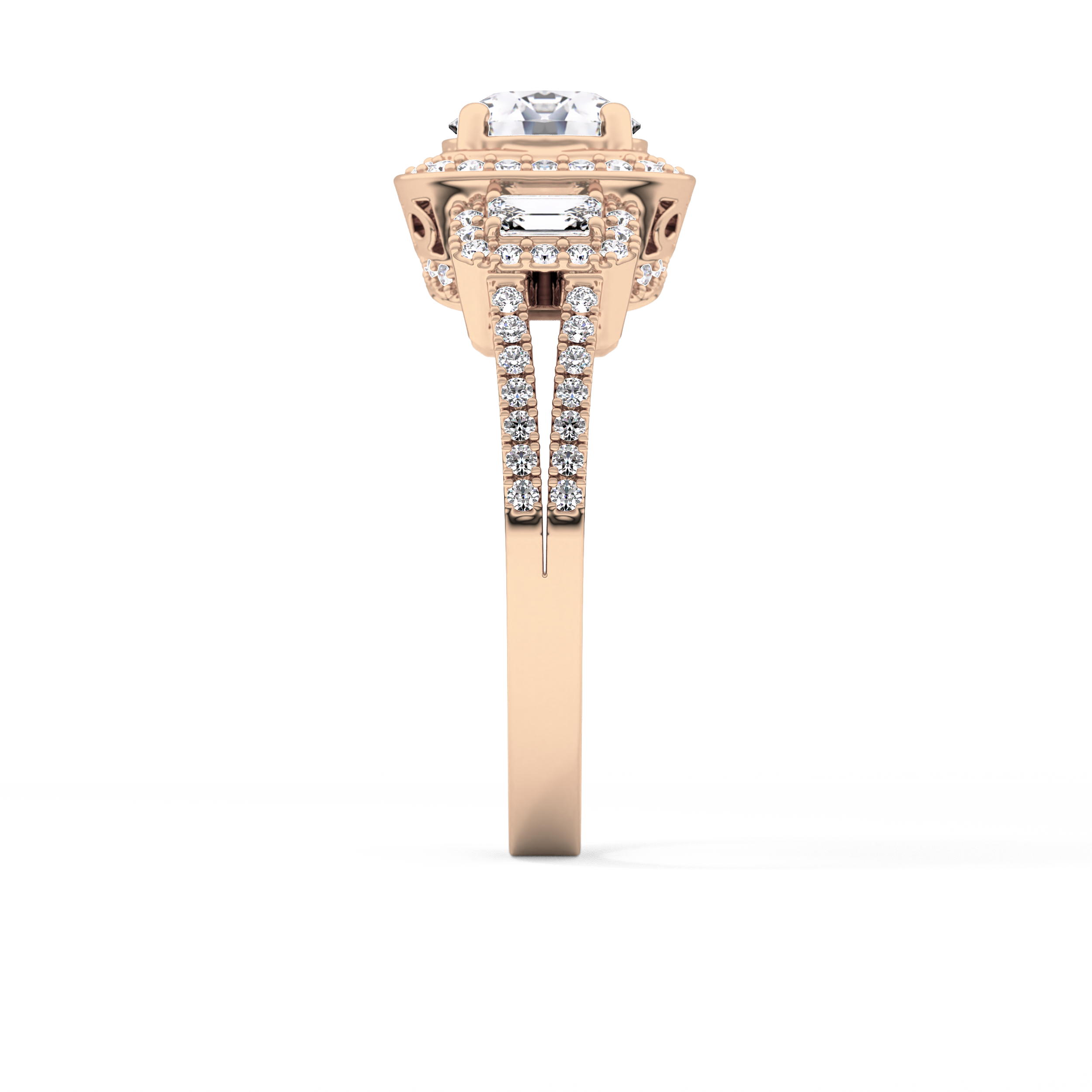 Round Cluster Lab Grown Diamond Engagement Ring