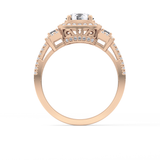 Round Cluster Lab Grown Diamond Engagement Ring