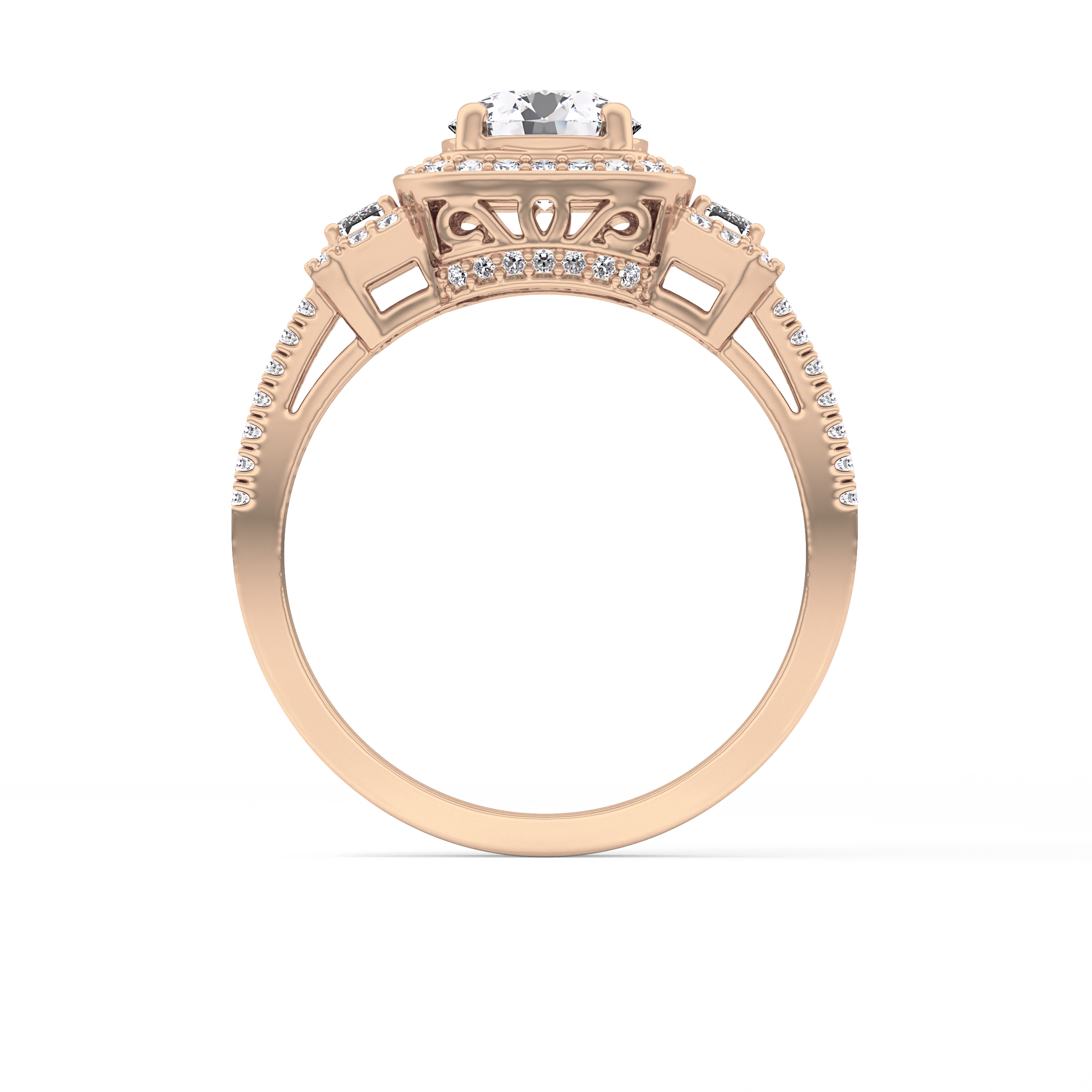 Round Cluster Lab Grown Diamond Engagement Ring