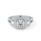 Round Cluster Lab Grown Diamond Engagement Ring