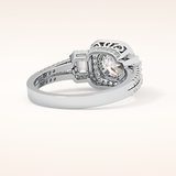 1.28 CT Round Shaped Cluster Moissanite Engagement Ring