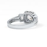 Round Cluster Lab Grown Diamond Engagement Ring